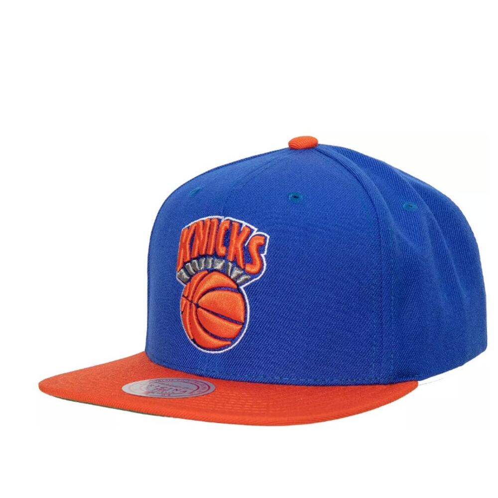 NY Knicks Mitchell & Ness Two Tone Hardwood Classic Snapback Hat NBA Playoffs